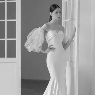 Tay voan chấm bi phụ kiện váy cưới