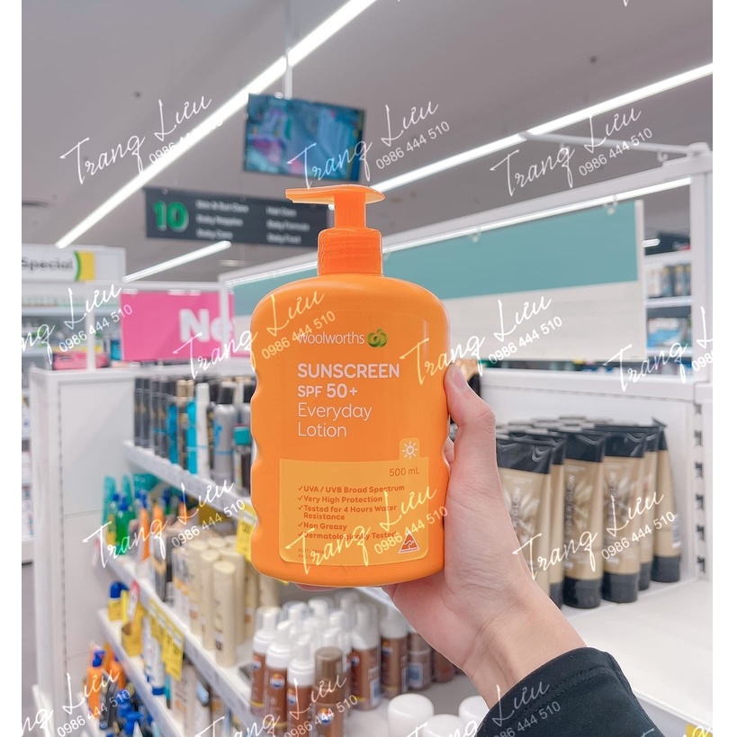 CÓ SẴNKEM CHỐNG NẮNG WOOLWORTH 500ML