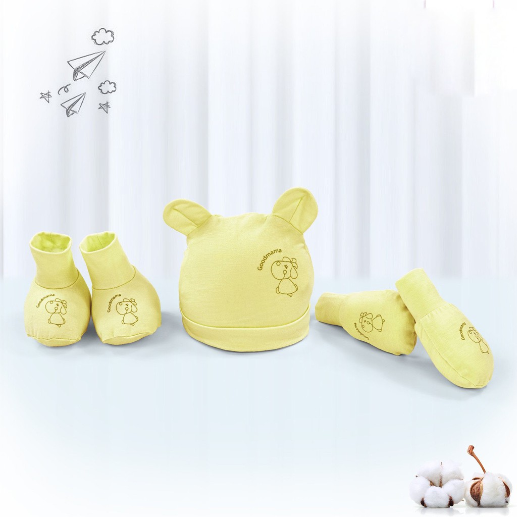 Set  mũ, bao tay, bao chân Good mama cho bé sơ sinh