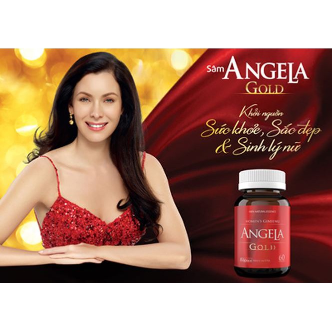 Sâm Angela Gold - Giúp cải thiện sức khỏe, sắc đẹp và sinh lý nữ (Lọ 60 Viên)