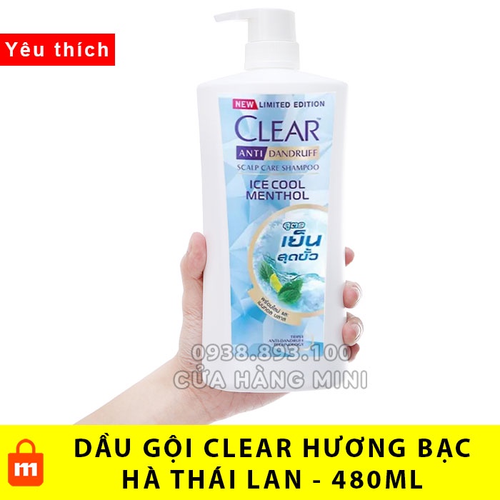 【DATE MỚI】 Dầu Gội Sạch Gàu Clear Hương Bạc Hà Thái Lan - 480ml