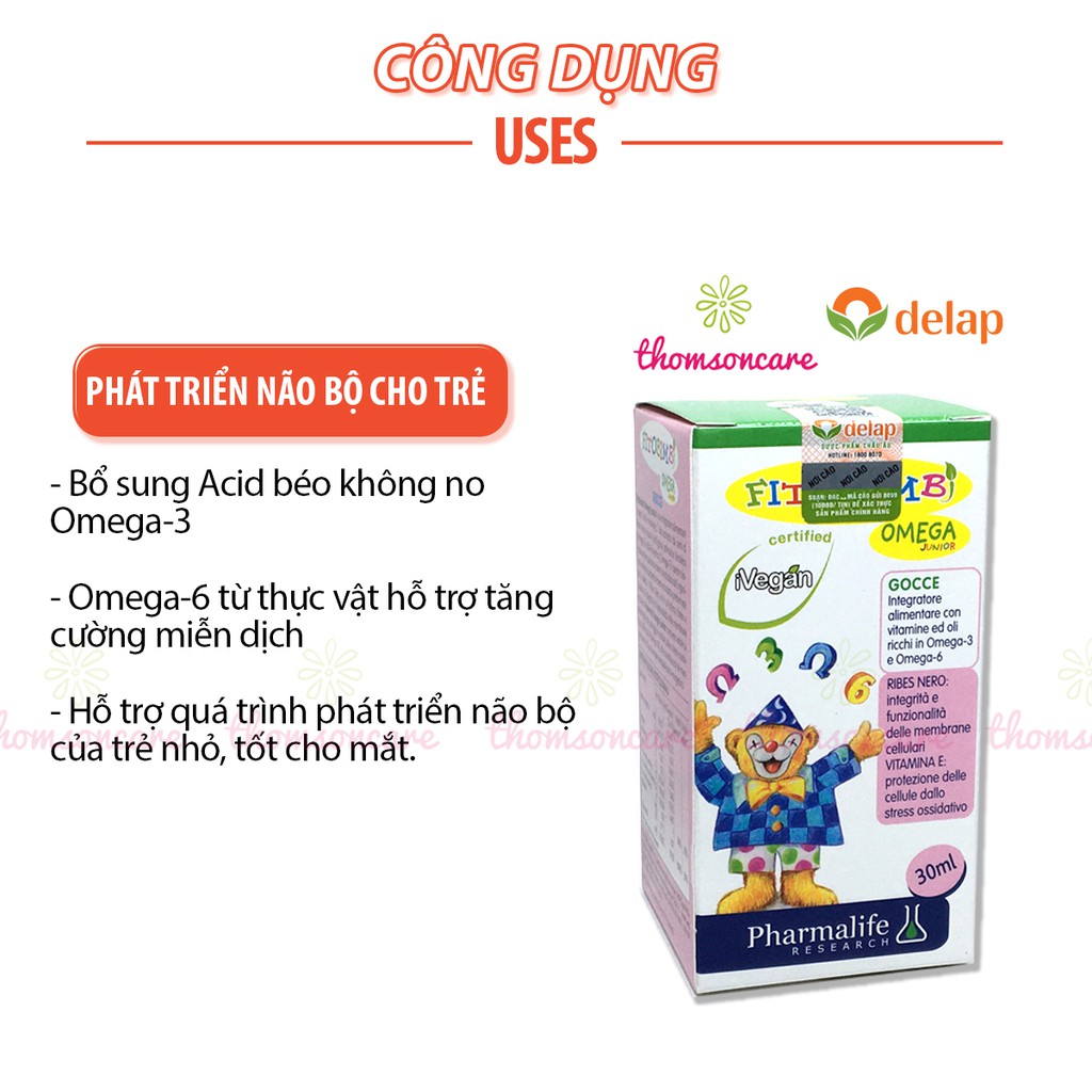 Bổ sung Omega - Omega Junior Gocce - phát triển não bộ cho trẻ - Nhập khẩu chính hãng từ Ý.