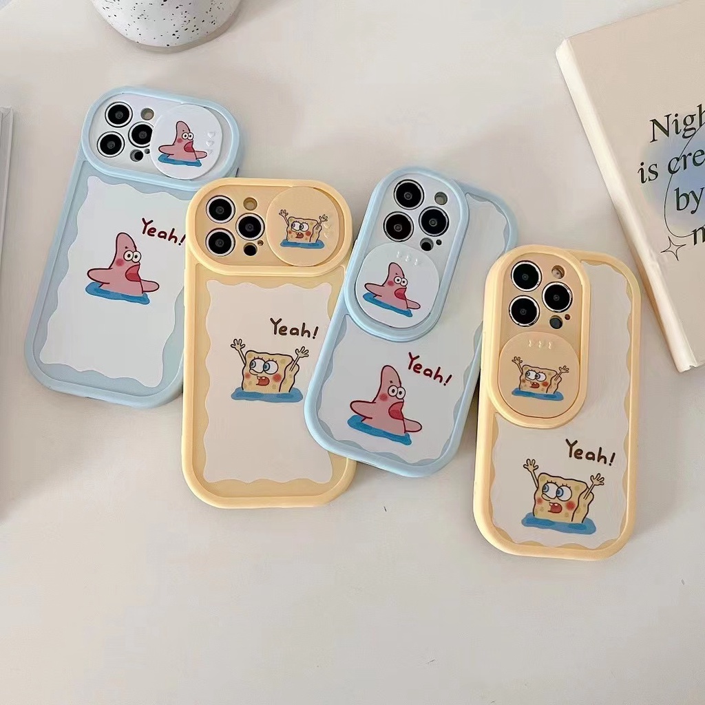 Ốp Điện Thoại Họa Tiết Spongebob Cho Iphone Xs Max Xr 11 12 13 Pro Max Soft shell shockproof and fall proof