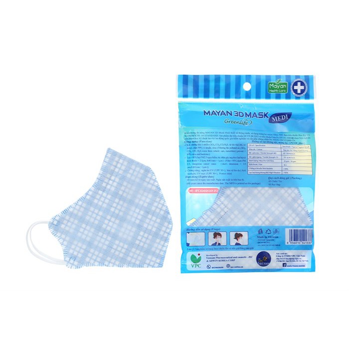 Khẩu Trang Mayan 3D Mask Medi PM2.5 Người lớn (5 chiếc / túi) N95 chống bụi mịn | BigBuy360 - bigbuy360.vn