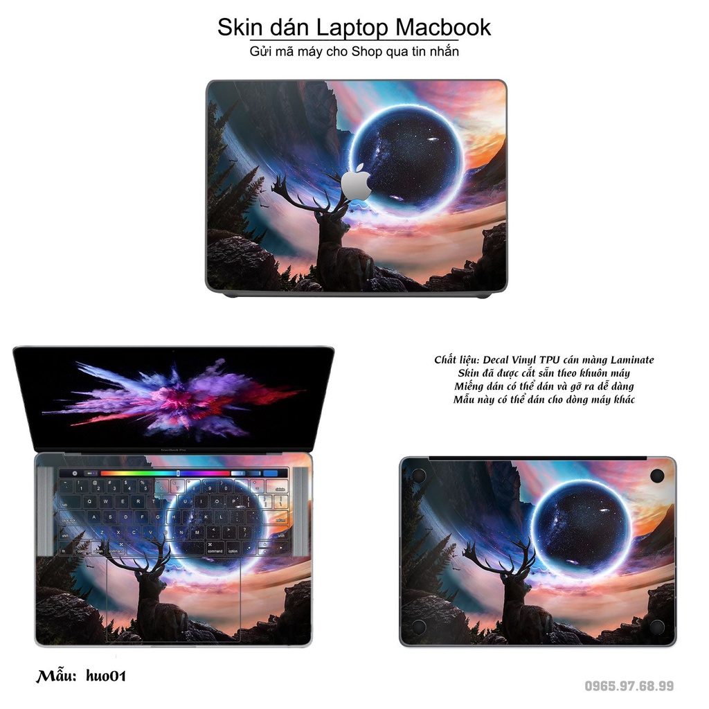 Skin dán Macbook mẫu Con hươu (đã cắt sẵn, inbox mã máy cho shop)