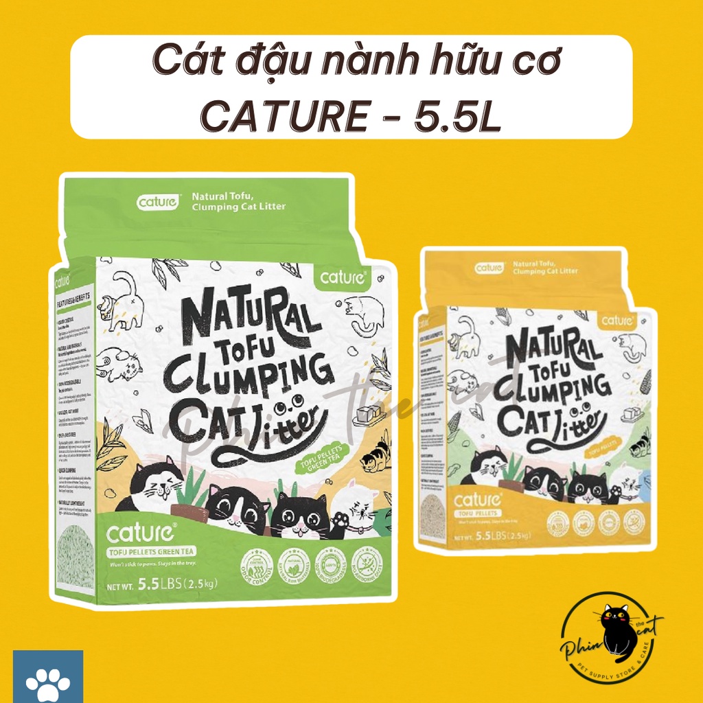 [Tân Phú] Cát đậu nành hữu cơ CATURE cho mèo - 5.5L - Xả trực tiếp trong nước | phinthecat