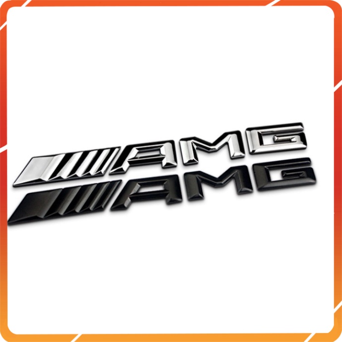 Decal 3D chữ nổi AMG chất liệu nhựa dán xe đuôi ô tô - Kích thước:18.5*1.5cm