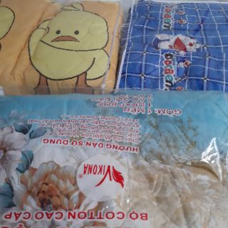 Bộ cotton hàn quốc 5 món (1 chăn .1drap nệm. 1 vỏ gối ôm 35×2m.2 vỏ gối 40×60)