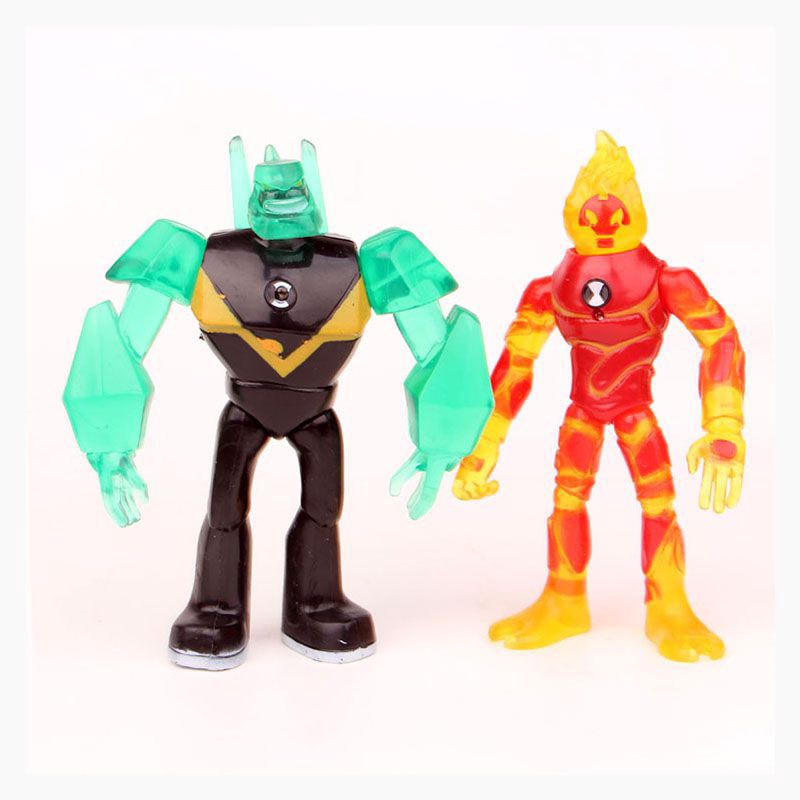 9pcs/Set Ben 10 Action Figure Play set Toy Cake Topper Heatblast Four Arms Toys