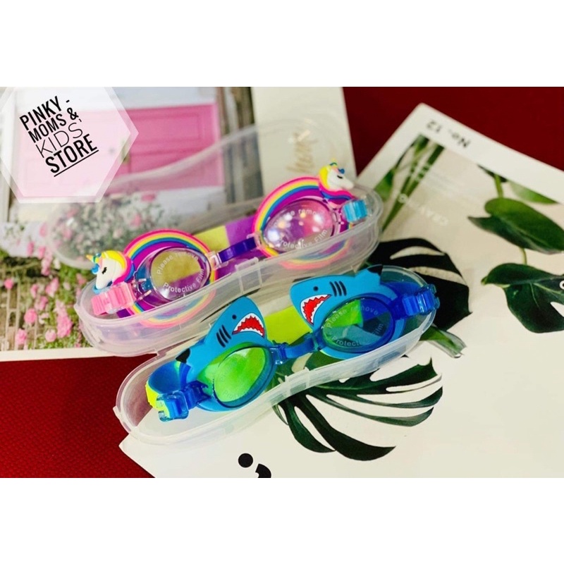 Kính bơi bé gái Unicorn màu hồng, kính bơi hình Kỳ Lân