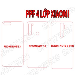 Dán lưng PPF 4 lớp chống va đập cho XIAOMI REDMI NOTE 3 / NOTE 8 / NOTE 8 PRO
