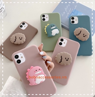 Ốp Điện Thoại TPU Mềm Có Vòng Đỡ Hình Khủng Long / Cún Cho Vivo V9 V19 Y53 Y31 Y12S V11i Y21 Y33S S1 Pro V21