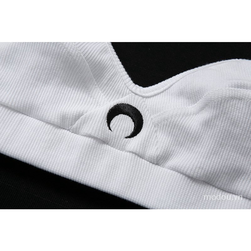 Set áo dây + quần short thêu chữ phong cách thể thao thời trang cho nữ