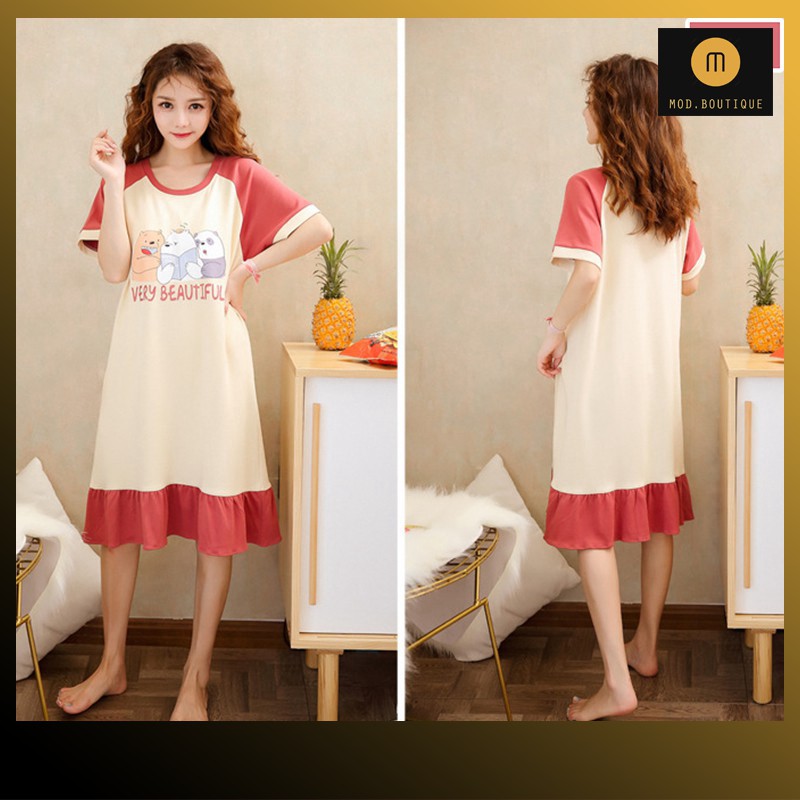 Váy Mặc Nhà Trẻ Trung, Váy Suông Ngủ, Váy Ngủ Cute , Váy Ngủ Dễ Thương Vay ngu V8 | BigBuy360 - bigbuy360.vn