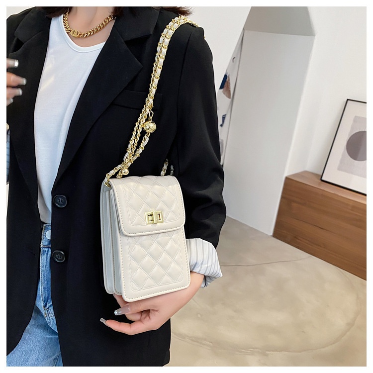 Túi đeo chéo kiêm ví đựng điện thoại nữ ô trám hai ngăn BAG U CLT105