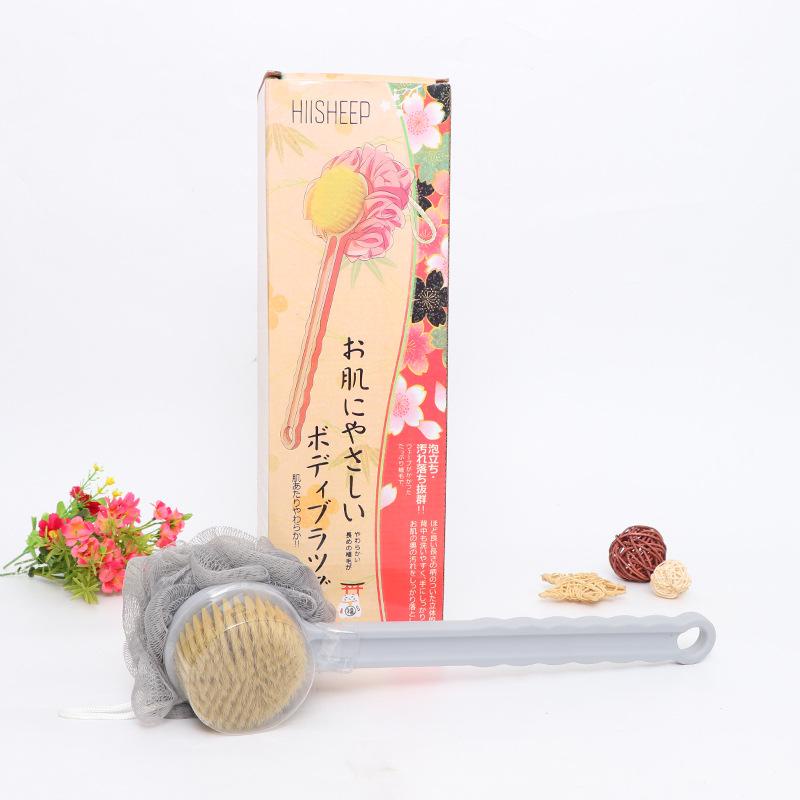 Bàn chải cọ lưng Có Tay Cầm -  Cây bông tắm chà lưng 2 đầu