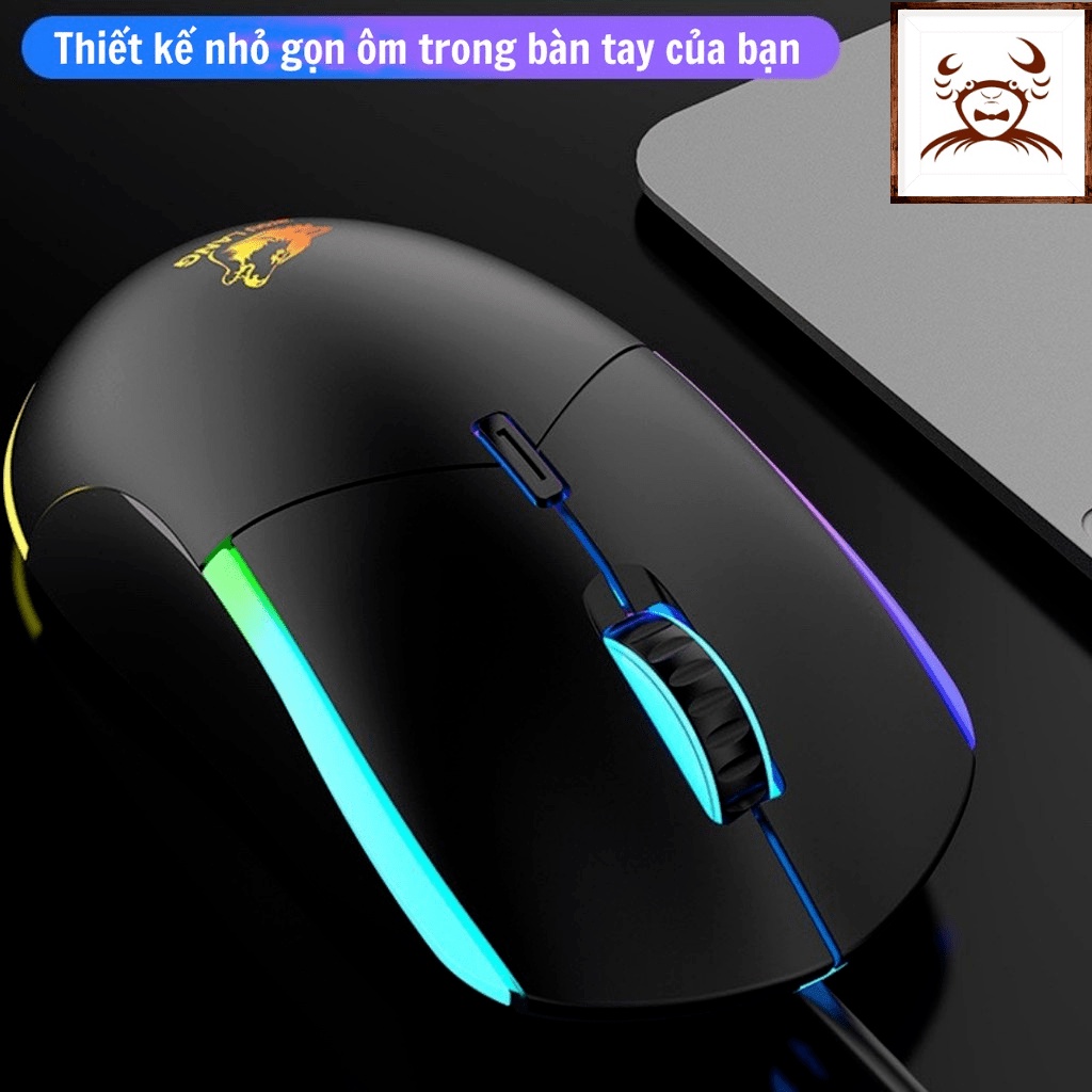 Chuột máy tính có đèn Led đổi màu V7 gaming mouse, chỉnh DPI, siêu bền, kết nối laptop PC, sử dụng đèn quang học