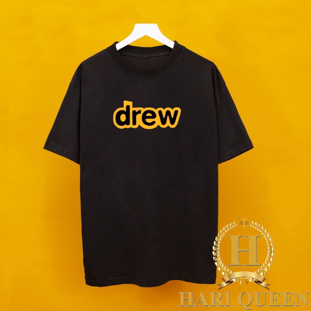 Áo phông Unisex nam nữDrew chữ ngực form rộng đẹp- Áo thun tay lỡ kiểu hàn quốc vải cotton HARI in hoạ tiết