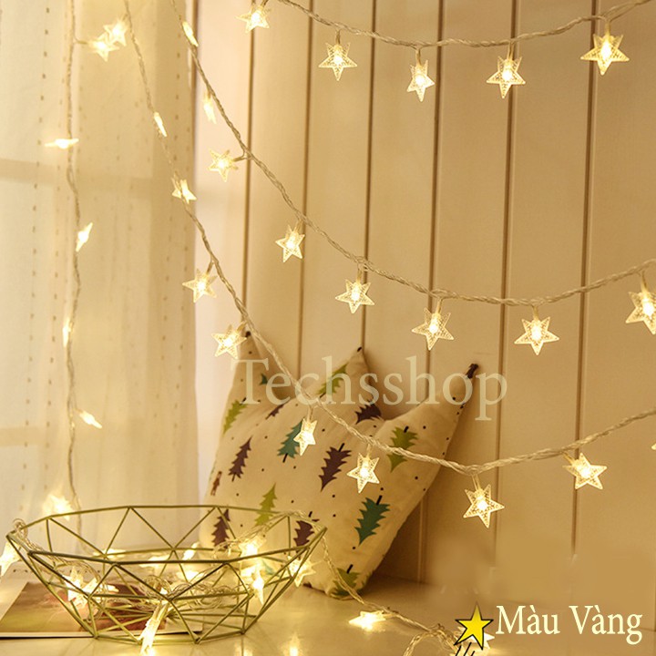 Đèn led trang trí Noel hình ngôi sao dây 6 mét cổng Usb - dây đèn led trang trí sinh nhật, đám cưới, lễ noel