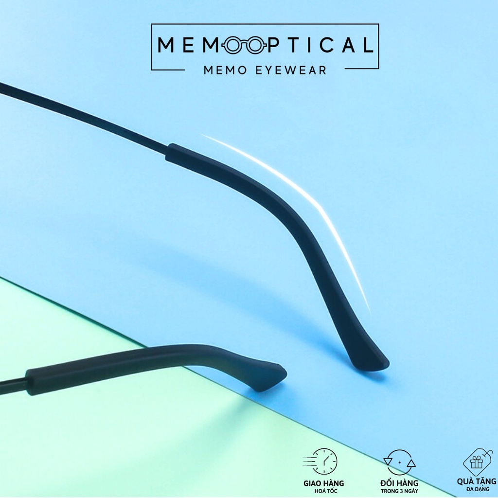 Đệm silicon bọc chân gọng kính cận vuông, phụ kiện chống đau tai khi đeo kính mắt Memo Optical-Bọc Kính Dẹt