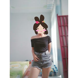 Áo thun bẹt vai/ trễ vai