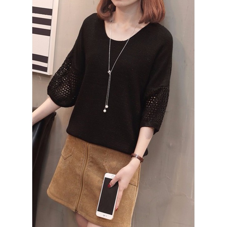 Áo len mỏng nữ, áo len mỏng form rộng tay lỡ, chất len mềm mịn, thích hợp mùa xe lạnh, hàng nhập Quảng Châu | BigBuy360 - bigbuy360.vn