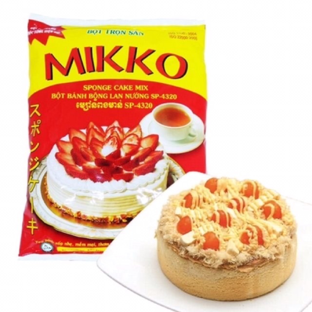 Bột trộn sẵn bánh bông lan nướng Mikko 1kg