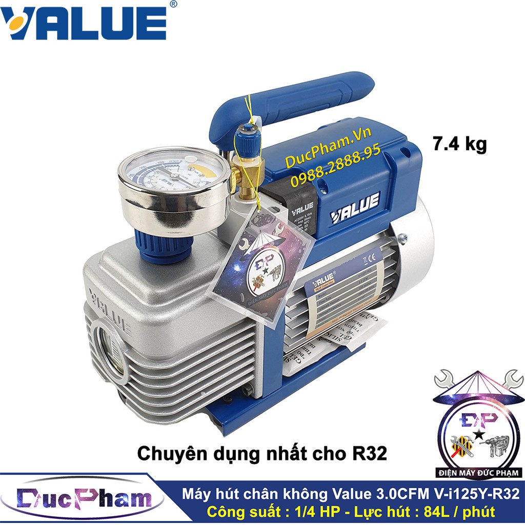 Máy hút chân không Value 3.0CFM V-i125Y-R32 ( chuyên dùng cho R32 )