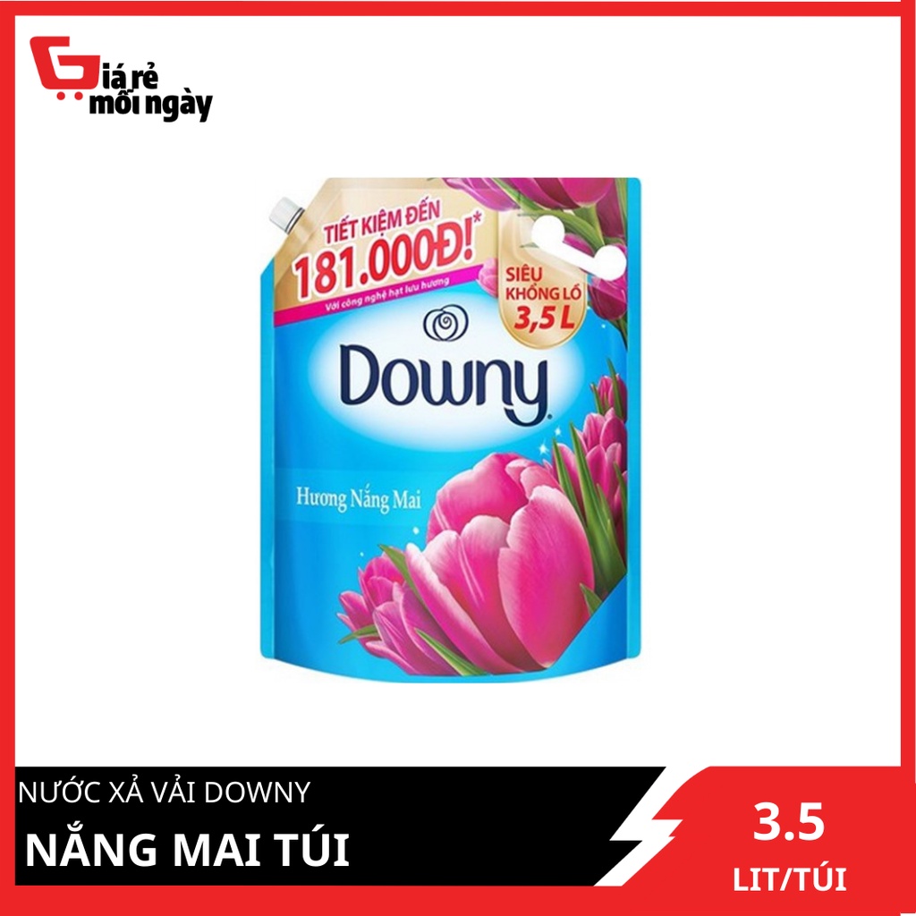 Nước xả vải Downy Nắng Mai Túi 3.5L tặng kèm Gel rửa tay khô Kleen 40ml