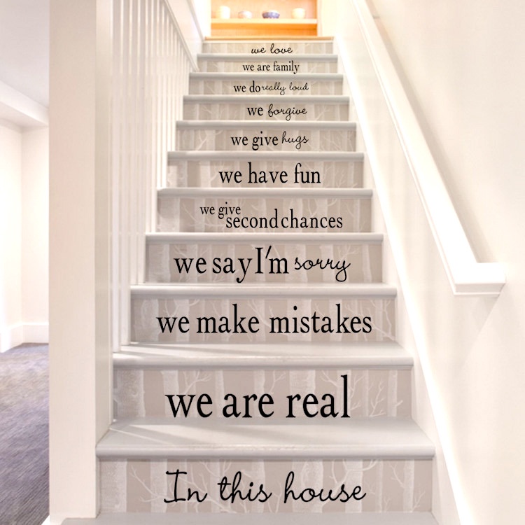 Decal dán tường Tiếng Anh In this house 5 trang trí nhà cửa DKN051 decalamyshop