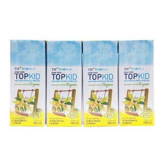 Quà tặng 2 hộp Sữa tươi Công thức TOPKID Organic TH true MILK hộp 180ml
