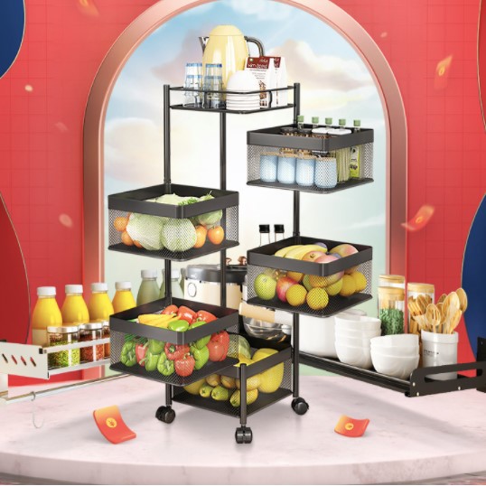 KỆ LƯU TRỮ EOMART XOAY NHIỀU LỚP CÓ BÁNH XE Dễ dàng di chuyển - linh hoạt mọi nơi