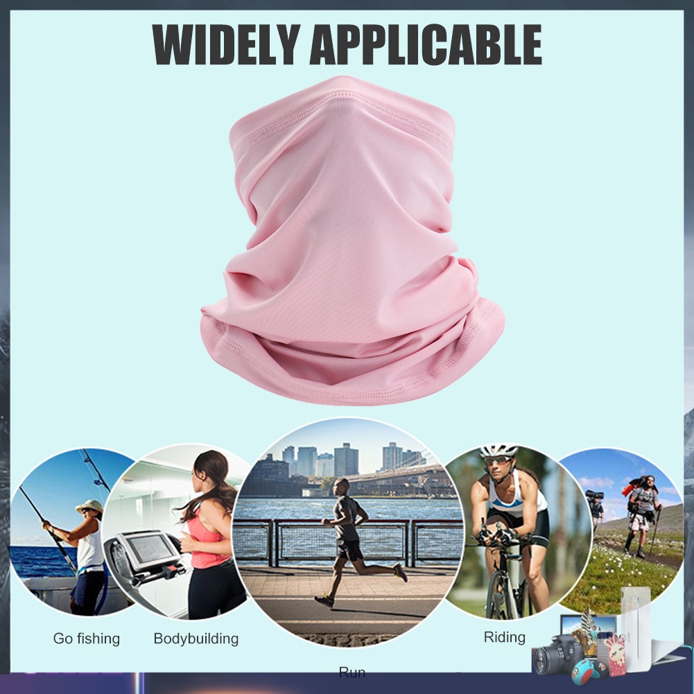 Khăn ống che mặt chống nắng màu trơn phong cách thể thao
