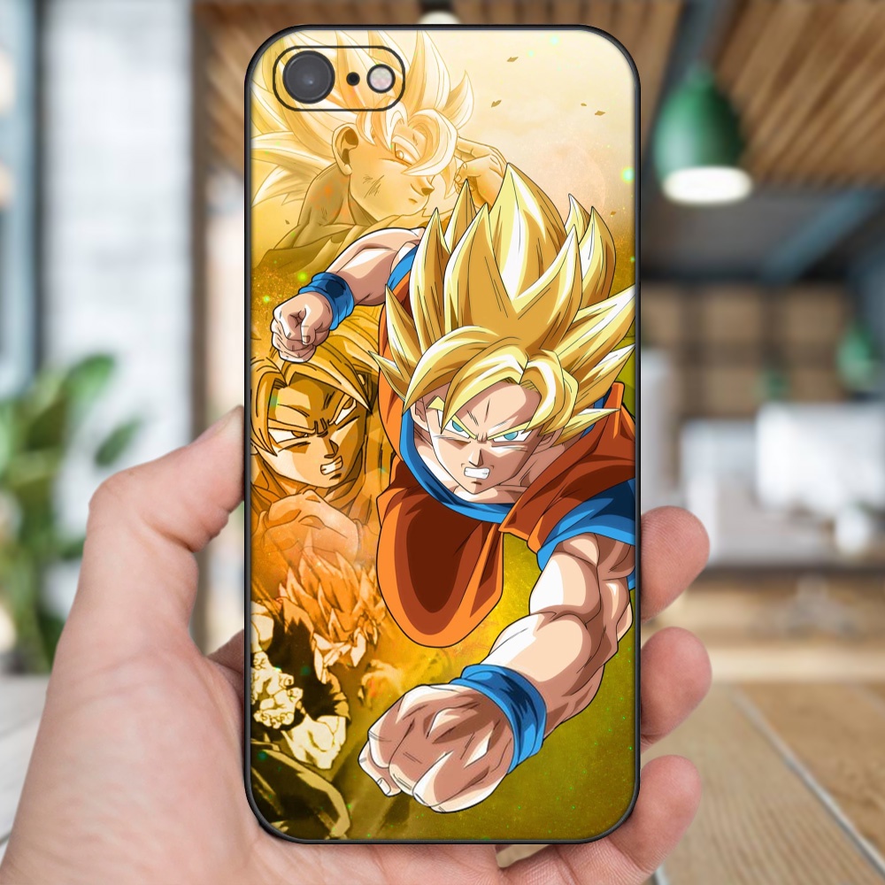 Ốp lưng iPhone 7, 8 dẻo đen cạnh vuông in hình Goku Dragon Ball