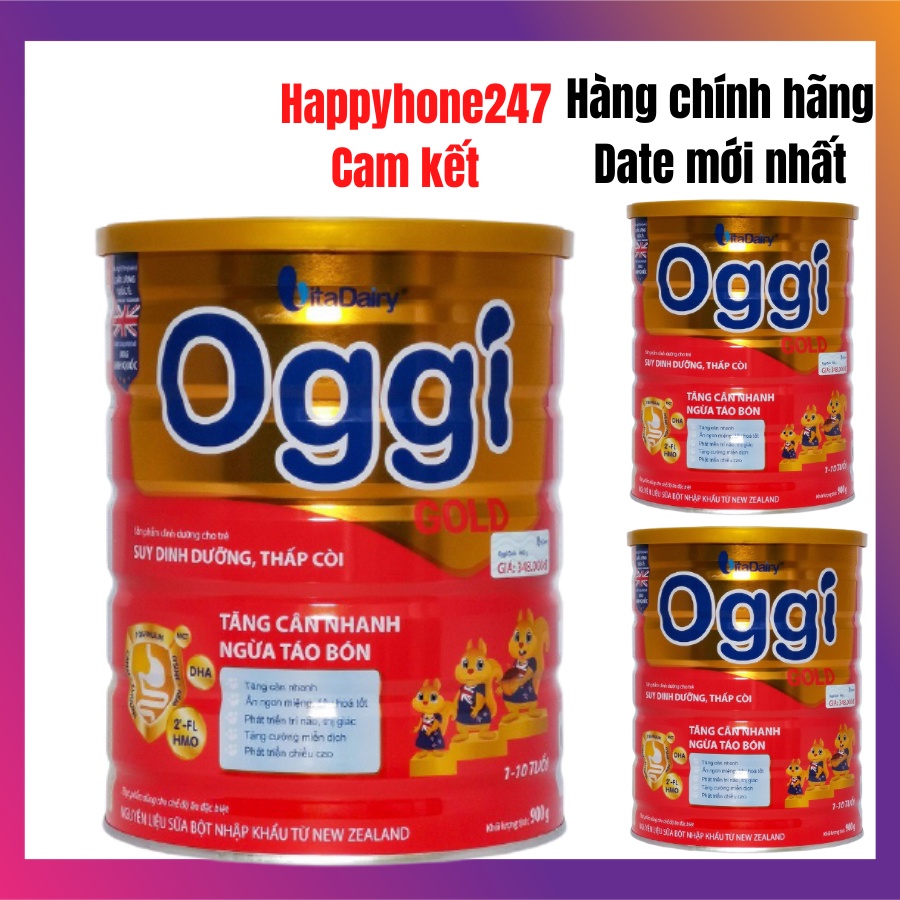 Combo 3 Hộp Sữa OGGI GOLD Cho Trẻ Biếng Ăn - Hiệu Quả Cho Bé Suy Dinh Dưỡng Từ 1 Đến 10 Tuổi - Hộp 900 gam