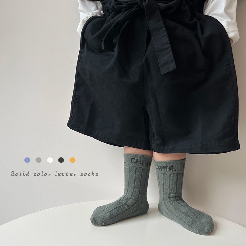 Set 5 đôi vớ KOKOROCARE cotton màu trơn cổ vừa ML-07 2022 Size S/ M/ L/ XL Cho Bé 1-12 tuổi