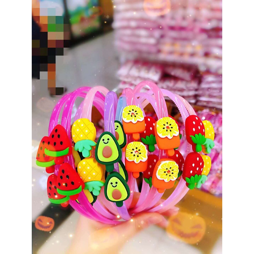 Cài tóc trái cây+thú cưng cho bé gái siêu cute 3D hoạt hình cao cấp