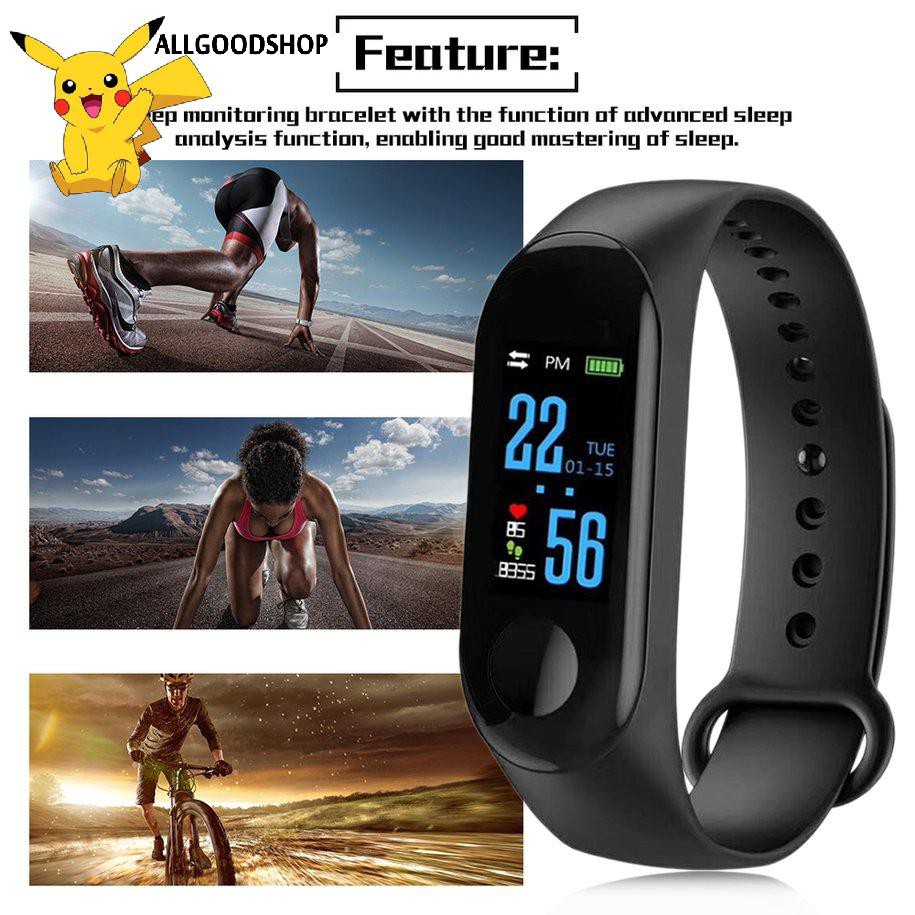 Bộ Đồng Hồ Thông Minh M3 Chống Nước Ip68 Giám Sát Nhịp Tim