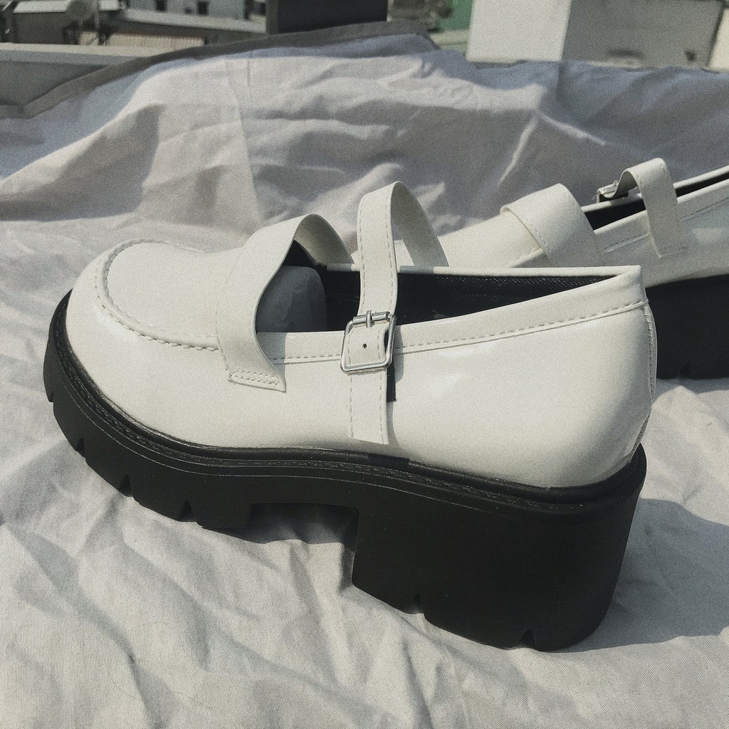 (FREESHIP-SẴN MÀU TRẮNG SIZE 39) GIÀY DA MŨI TRÒN ĐẾ CAO - GIÀY OXFORD NỮ 2021 | BigBuy360 - bigbuy360.vn
