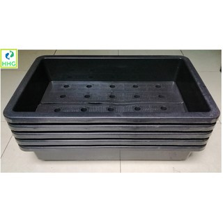 10 KHAY NHỰA TRỒNG RAU KÍCH THƯỚC 68X42X15CM - MÀU ĐEN