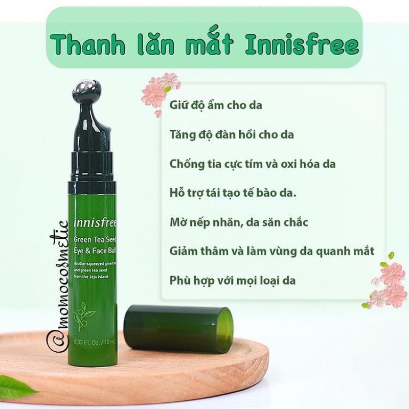 Thanh lăn dưỡng mắt Green Tea Seed Eye & Face Ball - Innisfree