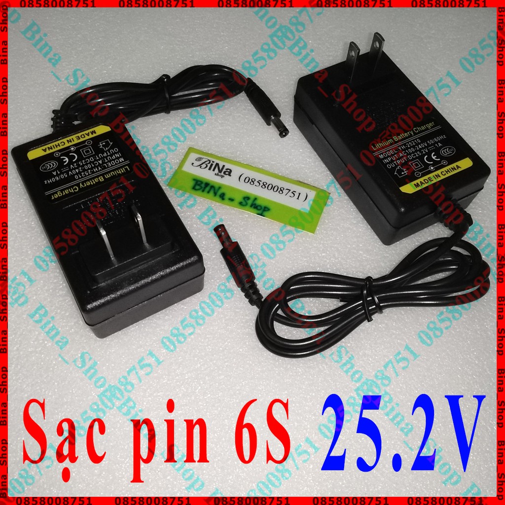 Sạc pin 6S 25.2V 1A có đèn báo sạc pin lithium 18650