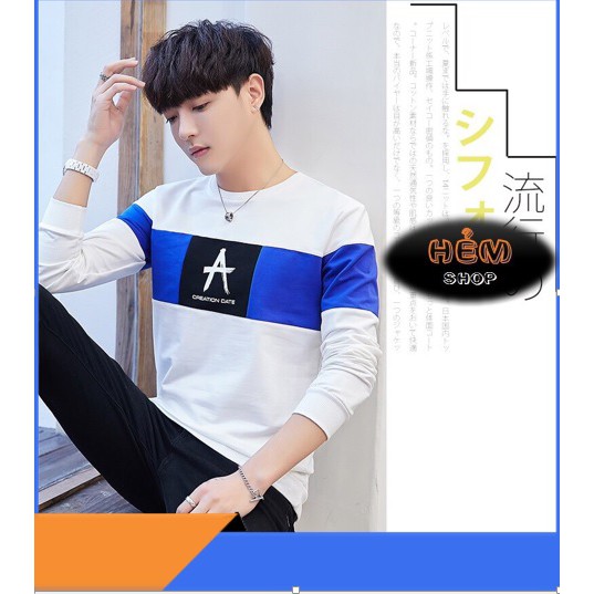 [NHẬP MÃ 'KORE007' HOÀN 10K XU] Áo Thun Tay Dài Omber Chữ A Năng Động