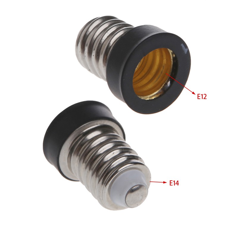 Adapter Đuôi đèn chuyển đổi E14 sang E12 màu trắng