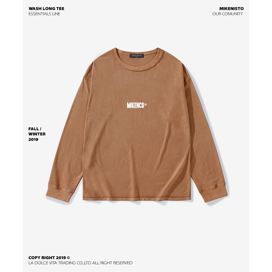 Áo thun dài tay unisex MIKENCO Enzym Wash Sweater | BigBuy360 - bigbuy360.vn