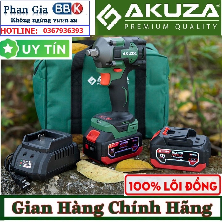 Máy siết bulong Akuza MKT 380 CP - Máy bắn bulong cao cấp bảo chính hãng toàn quốc FULL PHỤ KIỆN