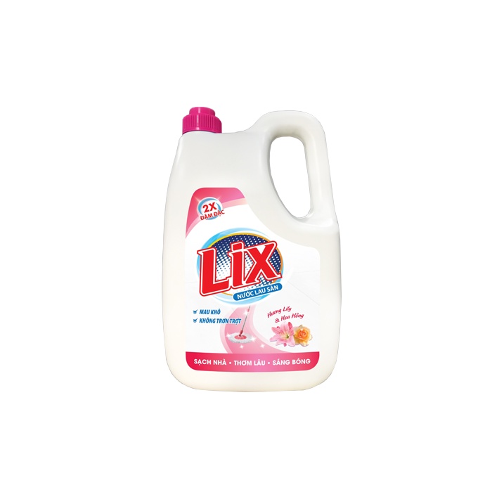 Nước lau sàn Lix Hương Lily và Hoa Hồng 3.6 lít