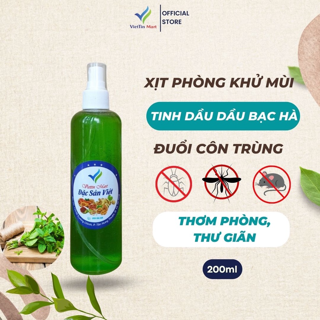 Tinh Dầu Bạc Hà Xịt Viettin Mart 200ml