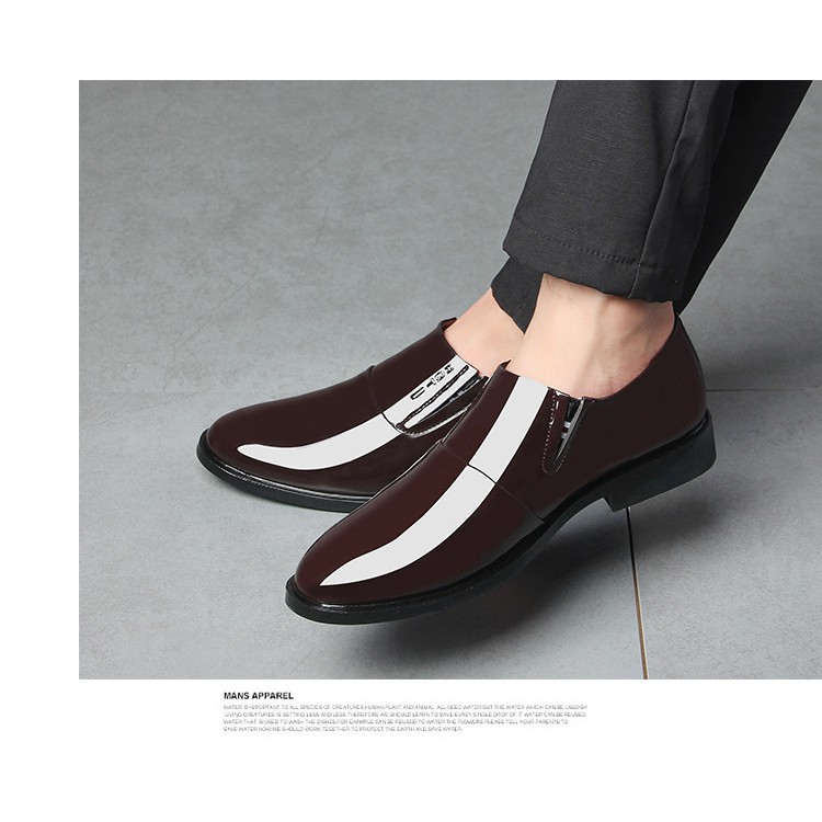 Giày da sáng bóng thời trang thanh lịch cho nam