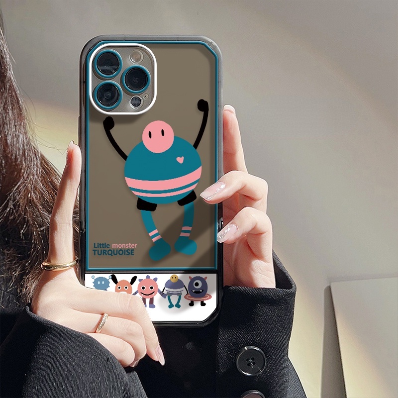 Ốp Điện Thoại Có Giá Đỡ Hình Quái Vật Dễ Thương Cho iPhone 13 12 11 Pro Max X XS Max XR 6 7 8 Plus